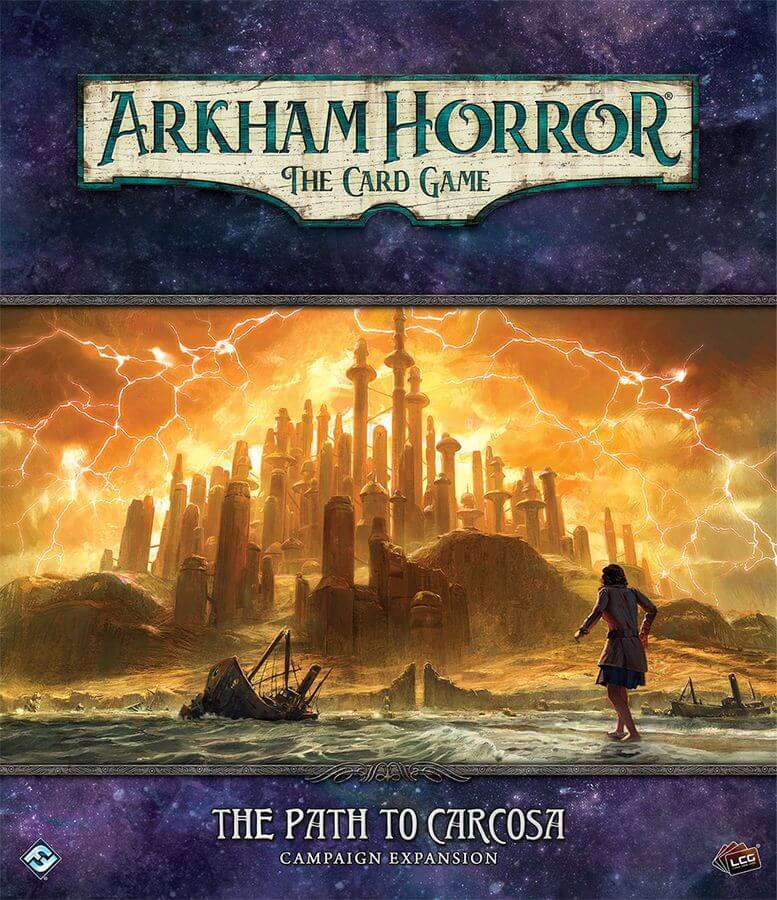 Capa de Arkham Horror: The Card Game - O Caminho para Carcosa (Expansão de Campanha)